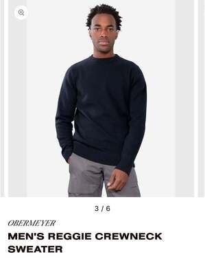 Obermeyer Men's Reggie Navy Crewneck Sweater 100%wool, Sz XL *see flaw